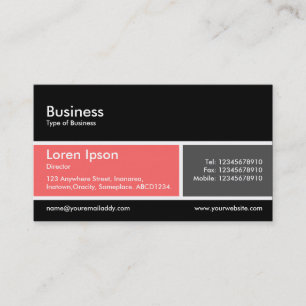 Verdeelde band v2 tropisch roze en donkergrijs visitekaartje