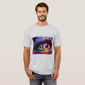 Verdeelde grafische afdruk bovenkant t-shirt (Voorkant volledig)