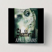 Verdeelde knop vierkante button 5,1 cm (Voorkant)