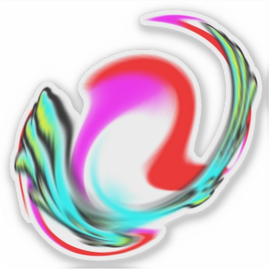 Verdeelde liefde roos 2 sticker (Voorkant)