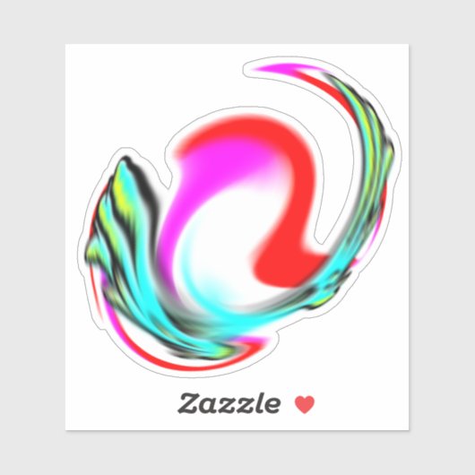 Verdeelde liefde roos 2 sticker (Vel)