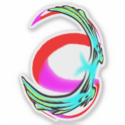 Verdeelde liefde roos 6 sticker (Voorkant)