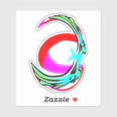 Verdeelde liefde roos 6 sticker (Vel)