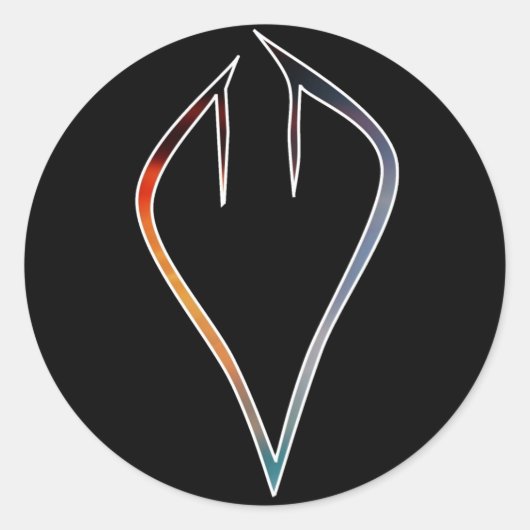 Verdeelde Sky Heart Stickers (Voorkant)