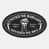 Verdeelde we smeken ovale sticker (Voorkant)