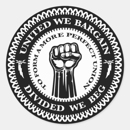 Verdeelde we smeken ronde sticker (Voorkant)