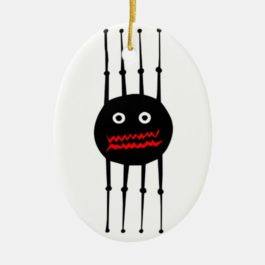 Verdeelt leuke, coole spin keramisch ornament (Voorkant)