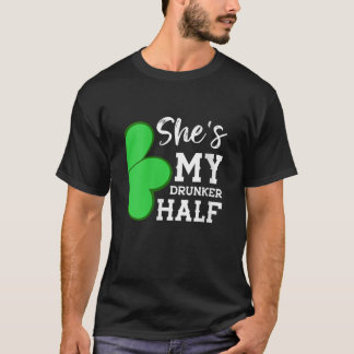 Verdeelt mijn Drunker Half Funny St Patricks Day C T-shirt