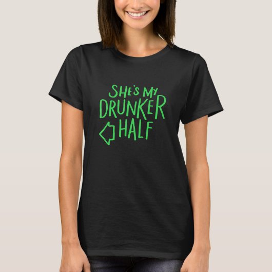 Verdeelt mijn Drunker Half Funny St Patricks Day C T-shirt (Voorkant)