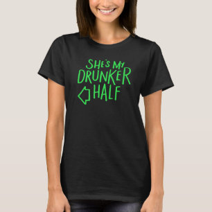 Verdeelt mijn Drunker Half Funny St Patricks Day T-shirt