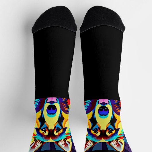 Verdekte Duitse Shepherd Burst Background Black Sokken (Top)