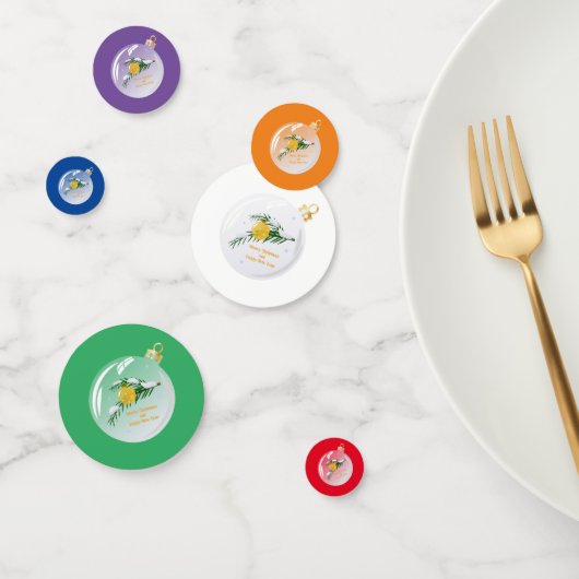 Verdekte kerstbijtak in bauble confetti (Groep)