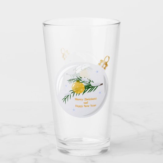 Verdekte kerstbijtak in bauble glas (Voorkant)