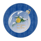 Verdekte kerstbijtak in bauble snijplank (Voorkant)