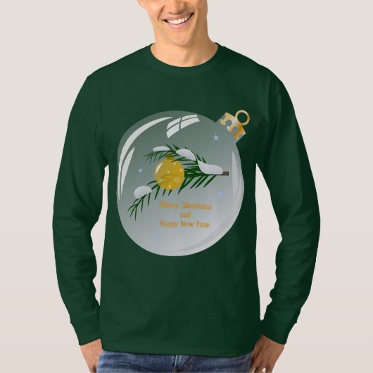Verdekte kerstbijtak in bauble T-Shirt (Voorkant)