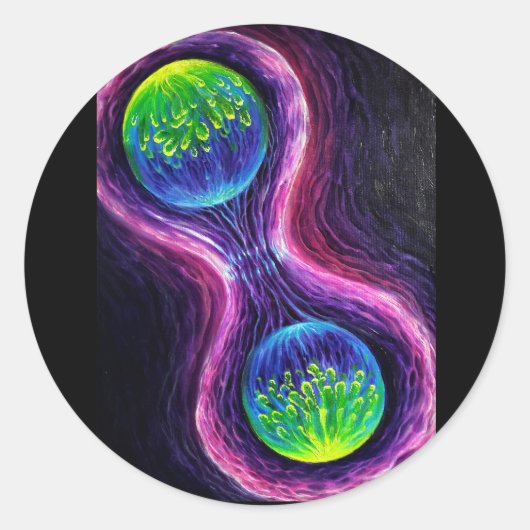 Verdelende cellen ronde sticker (Voorkant)