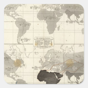 Verdeling van knaagdieren en dieren vierkante sticker