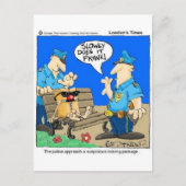 Verdenkelijk pakket Funny Police Cartoon Gifts Briefkaart (Voorkant)