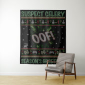 Verdenking op selderij™ Gamer Ugly KerstSweater Wandkleed (In situ)