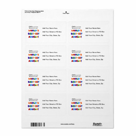 Verder bekend als Best-est Abuelo Etiket (Full Sheet)