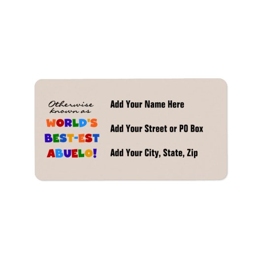 Verder bekend als Best-est Abuelo Gifts Etiket (Voorkant)