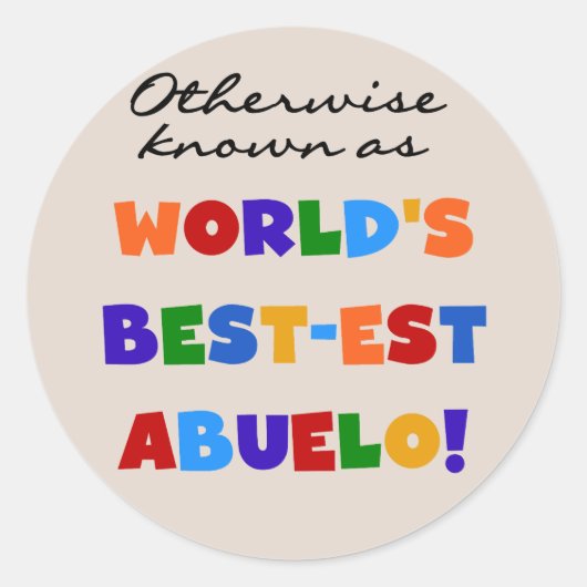 Verder bekend als Best-est Abuelo Gifts Ronde Sticker (Voorkant)