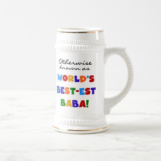 Verder bekend als Best-est Baba T-shirts en Gift Bierpul (Rechts)