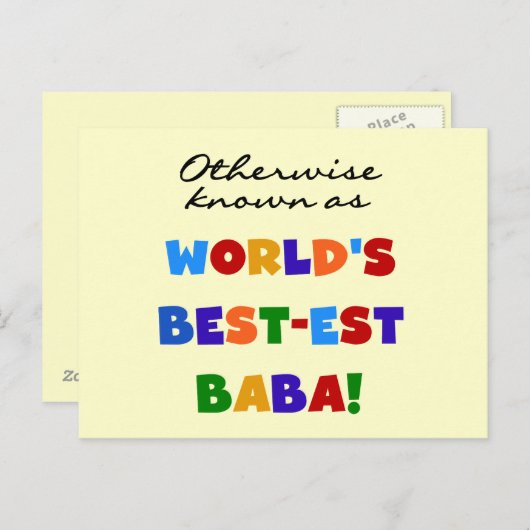 Verder bekend als Best-est Baba T-shirts en Gift Briefkaart (Voorkant / Achterkant)