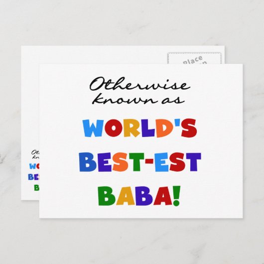 Verder bekend als Best-est Baba T-shirts en Gift Briefkaart (Voorkant / Achterkant)