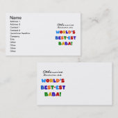 Verder bekend als Best-est Baba T-shirts en Gift Visitekaartje (Voorkant / Achterkant)