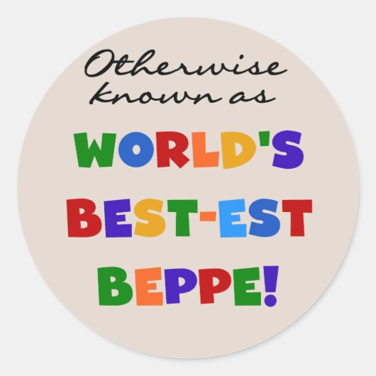 Verder bekend als Best-est Beppe Ronde Sticker (Voorkant)