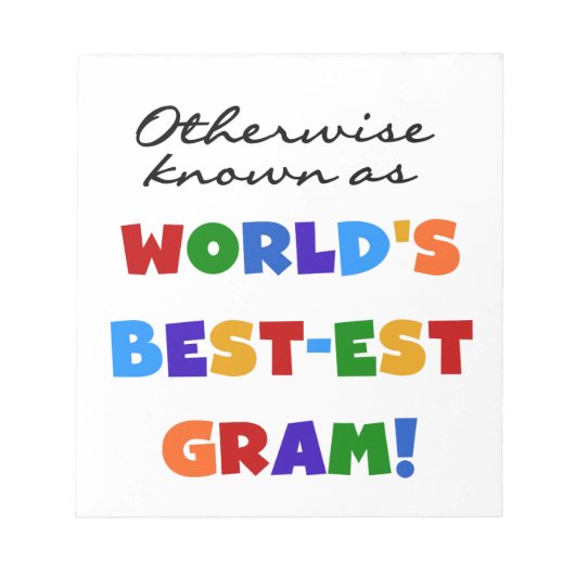 Verder bekend als Best-est Gram Gifts Notitieblok (Voorkant)
