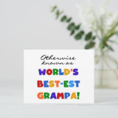 Verder bekend als Best-est Grampa Tshirts Briefkaart (Staand voorkant)