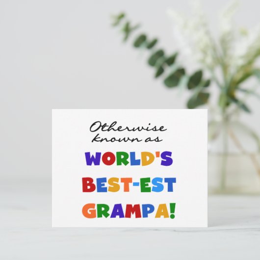 Verder bekend als Best-est Grampa Tshirts Briefkaart (Staand voorkant)