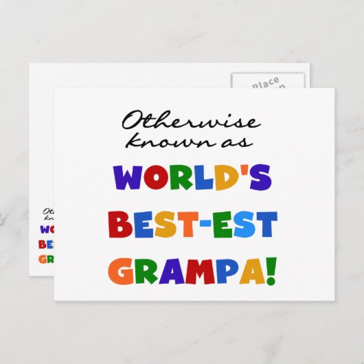 Verder bekend als Best-est Grampa Tshirts Briefkaart (Voorkant / Achterkant)