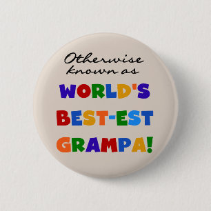 Verder bekend als Best-est Grampa Tshirts Ronde Button 5,7 Cm