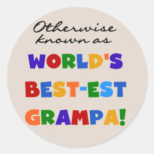 Verder bekend als Best-est Grampa Tshirts Ronde Sticker