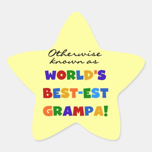 Verder bekend als Best-est Grampa Tshirts Ster Sticker (Voorkant)