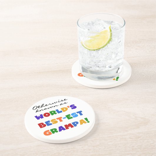 Verder bekend als Best-est Grampa Tshirts Zandsteen Onderzetter (Zijkant)