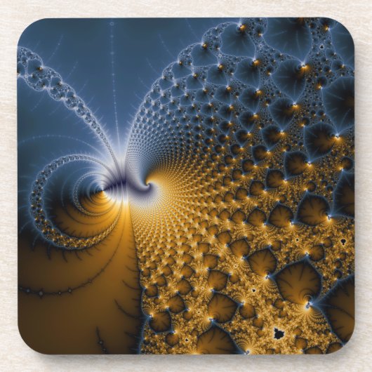Verder - fractale kunst bier onderzetter (Voorkant)