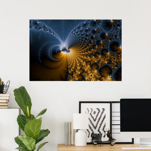 Verder - fractale kunst poster (Thuiskantoor)