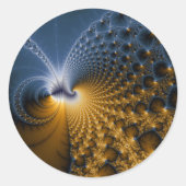 Verder - fractale kunst ronde sticker (Voorkant)