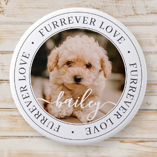 Verder Liefde Pet Memorial Elegante chique foto Ronde Button 7,6 Cm