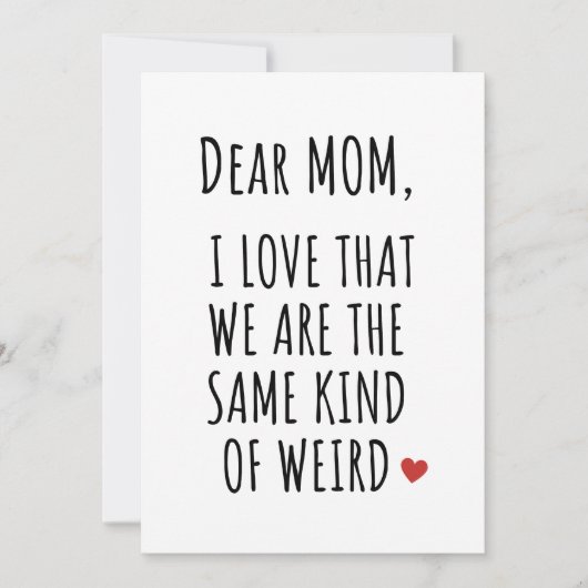 VERDER MOM IK HOOP DAT WE HETZELFDE SOORT WEIRD ZI FEESTDAGENKAART (Voorkant)