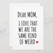 VERDER MOM IK HOOP DAT WE HETZELFDE SOORT WEIRD ZI FEESTDAGENKAART (Voorkant / Achterkant)