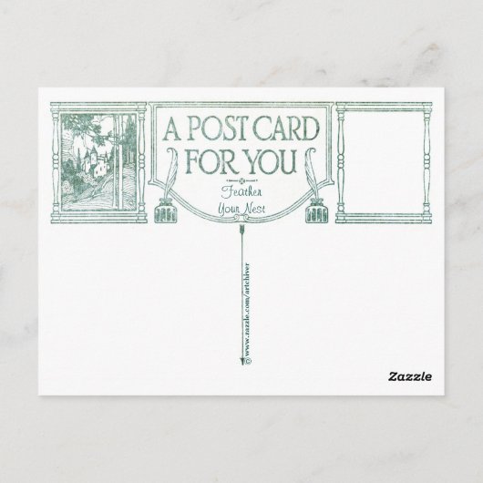 "VERDER UW NEST" VROEGTIJDIG ROBINS IN ROZEN BRIEFKAART (Achterkant)