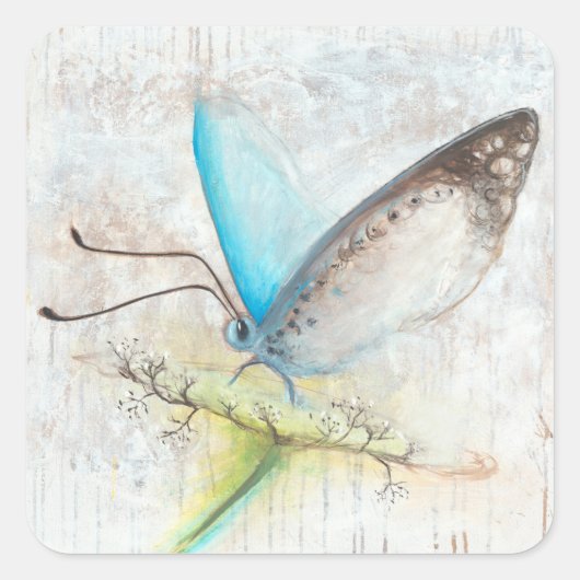 Verdes Blue Vierkante Sticker (Voorkant)