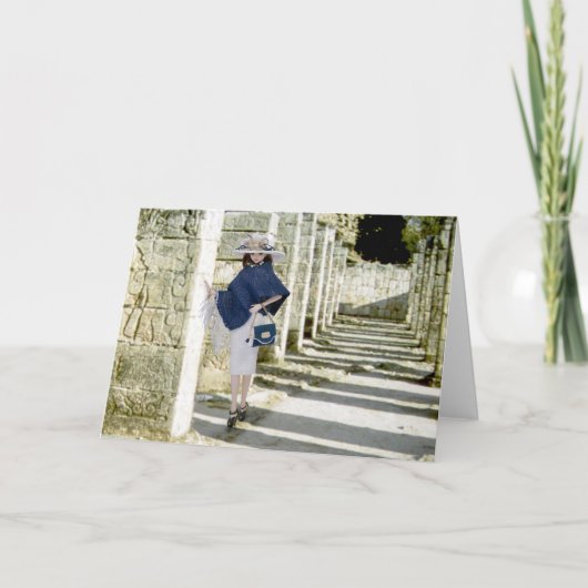 Verdi, Gesneden Pilasters in Chichen Itza, Mexico Kaart (Voorkant)