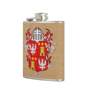 Verdi Heraldisch Schild met Helm en Mantel Heupfles (Links)