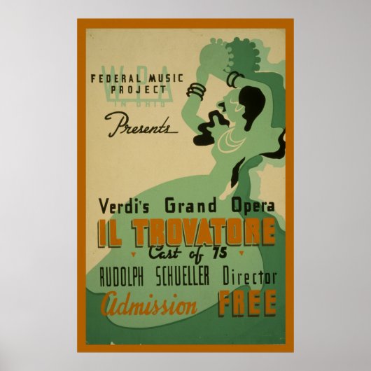 Verdi Il Trovatore  1937 het Poster van WPA (Voorkant)